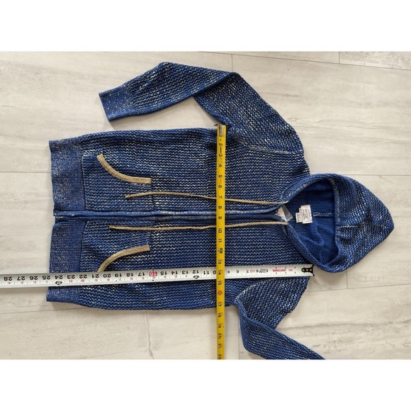 Vintage Just B  Blue Gold Accent Zip Hoodie Size S NWT - Picture 9 of 9